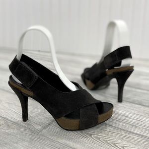 Pedro Garcia Libby Brown Suede Criss Cross Sandals
